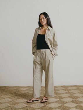 Ozma Poplin Field Pant, Organic Poplin, Khaki